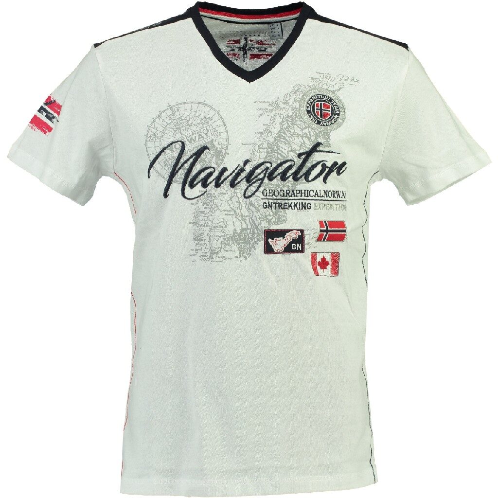 Moška kratka majica GEOGRAPHICAL NORWAY JAKSPARO SS bela - slika 1