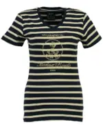 Ženska kratka majica GEOGRAPHICAL NORWAY JARDIN SS navy-offbela