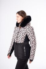 Smučarska jakna ženska AULP CAPRI črna, leopard - slika 5