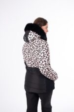 Smučarska jakna ženska AULP CAPRI črna, leopard - slika 4