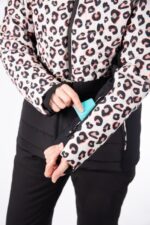 Smučarska jakna ženska AULP CAPRI črna, leopard - slika 8