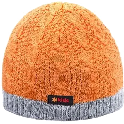 Otroška pletena kapa KAMA KIDS MERINO ORANŽNA - slika 1