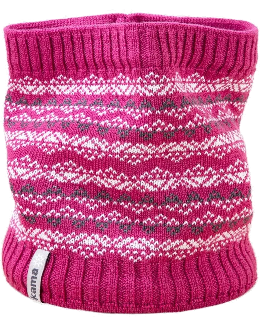 Otroški grelnik vratu KAMA KIDS MERINO PINK pleten - slika 1