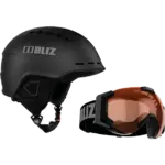 Smučarska čelada + smučarska očala BLIZ HEAD COVER + CARVER ČRNA
