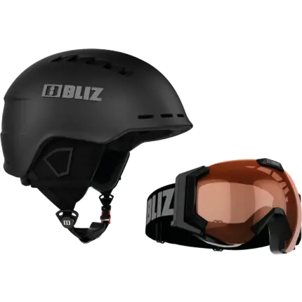 Smučarska čelada + smučarska očala BLIZ HEAD COVER + CARVER ČRNA
